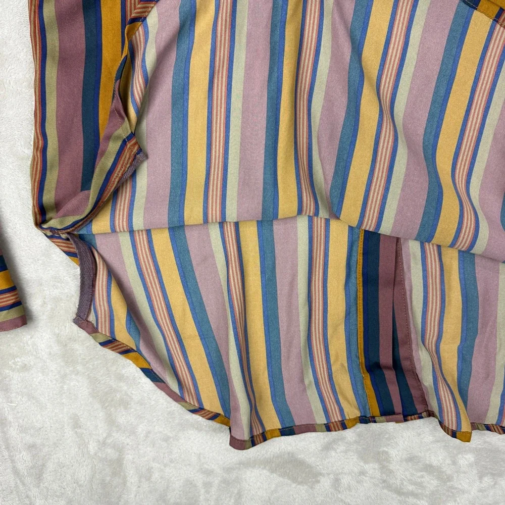We The Free: Free People Blouse Women XS All Smiles Top Striped Snap Front NWT - Picture 6 of 12